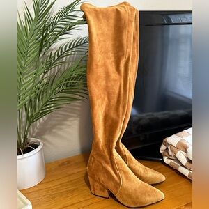 Good Macaroon Genuine Suede Over the Knee Boots